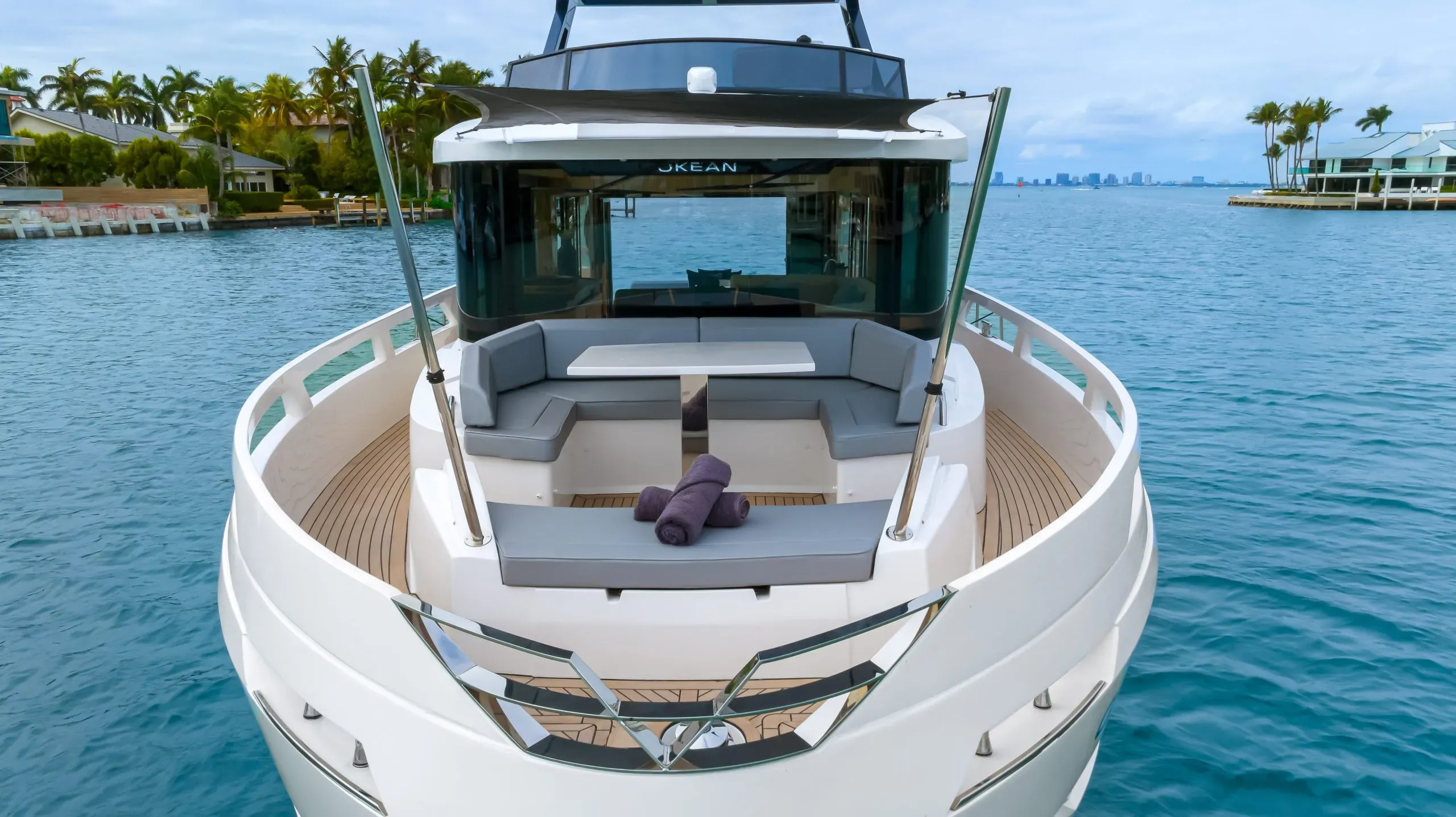 OKEAN 52 — foredeck seating seen from the bow